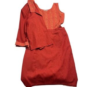 Vintage Y2K Bantry Bay 3-Piece Skirt Suit Set Red Large